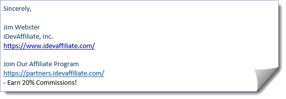 add my affiliate program to my email signature