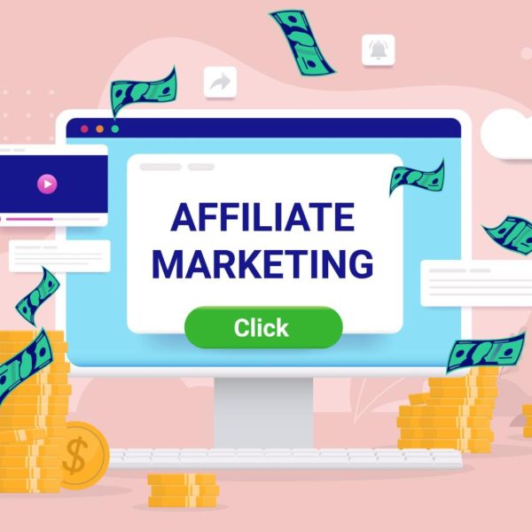 affiliate marketing concept with online earnings
