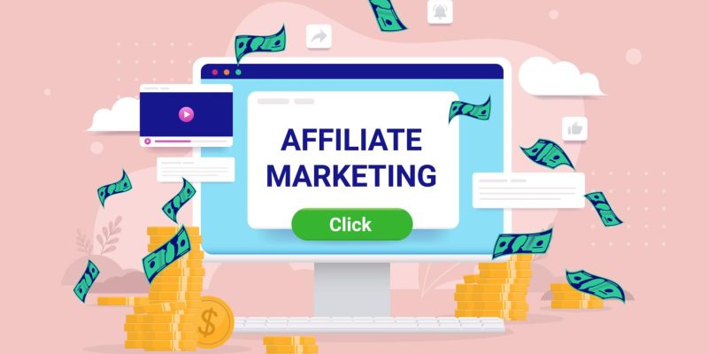 affiliate marketing concept with online earnings