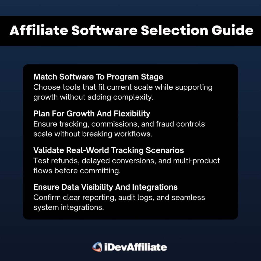 affiliate software selection guide and key criteria