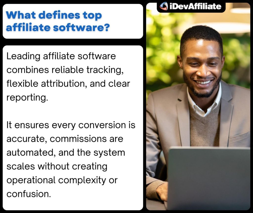 what defines leading affiliate software features