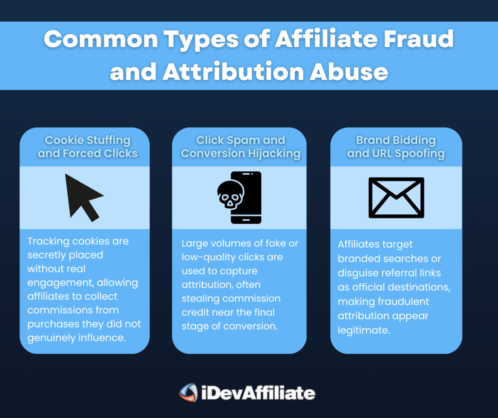 common types of affiliate fraud infographic