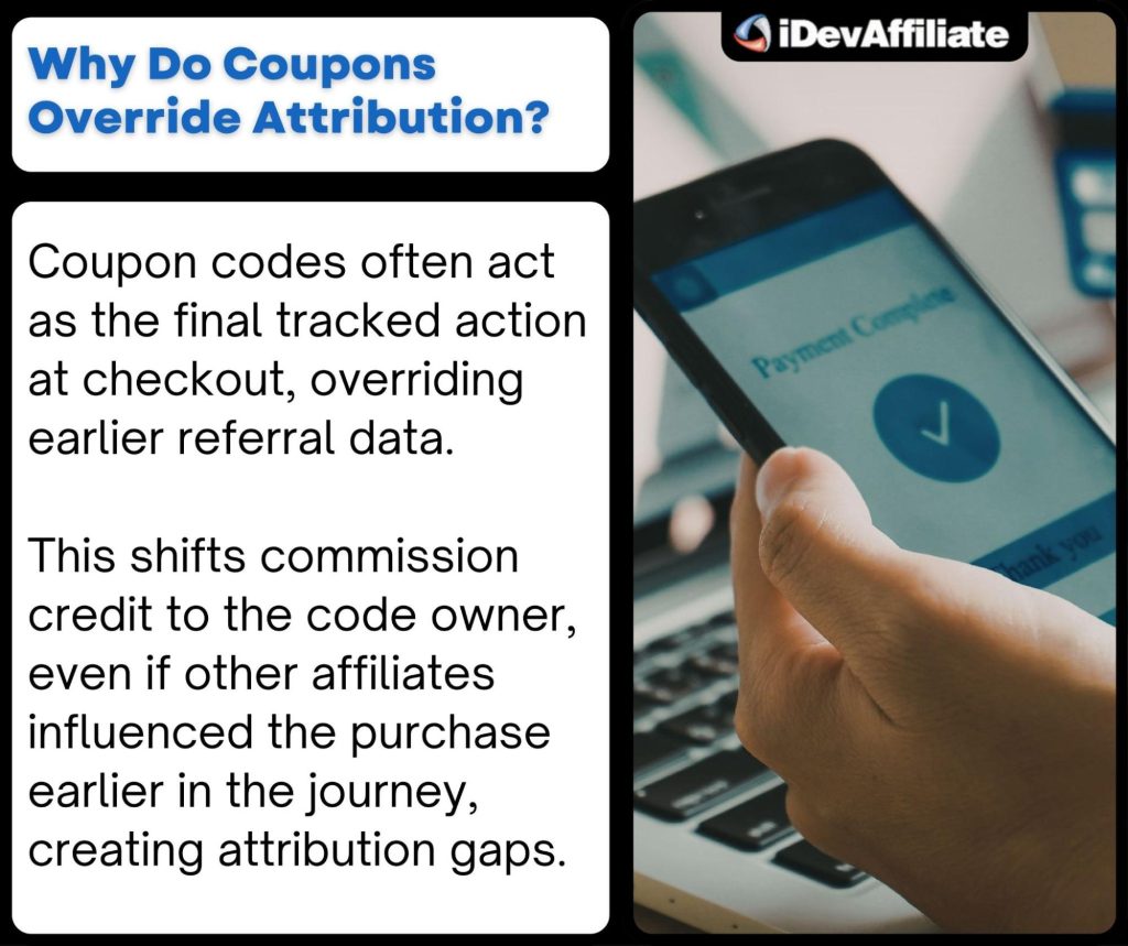 do coupon codes override affiliate attribution