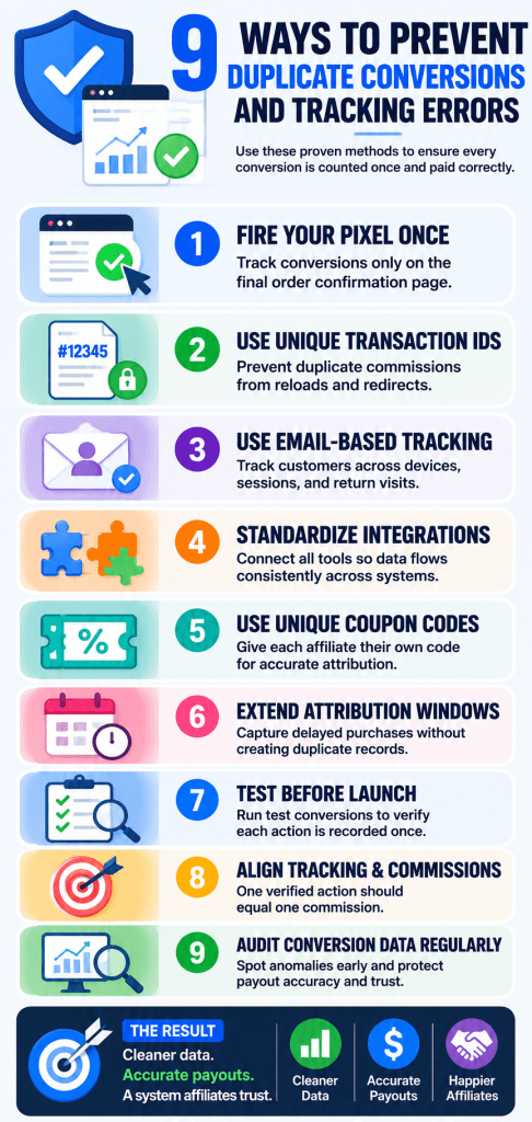 methods to prevent duplicate conversions in affiliate tracking