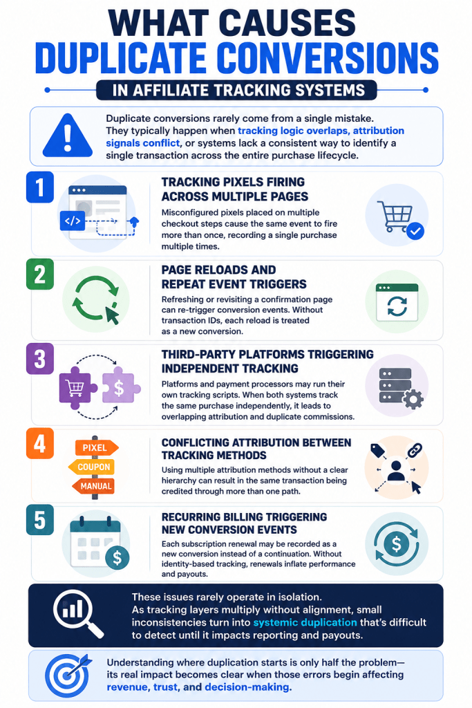 what causes duplicate conversions in affiliate marketing