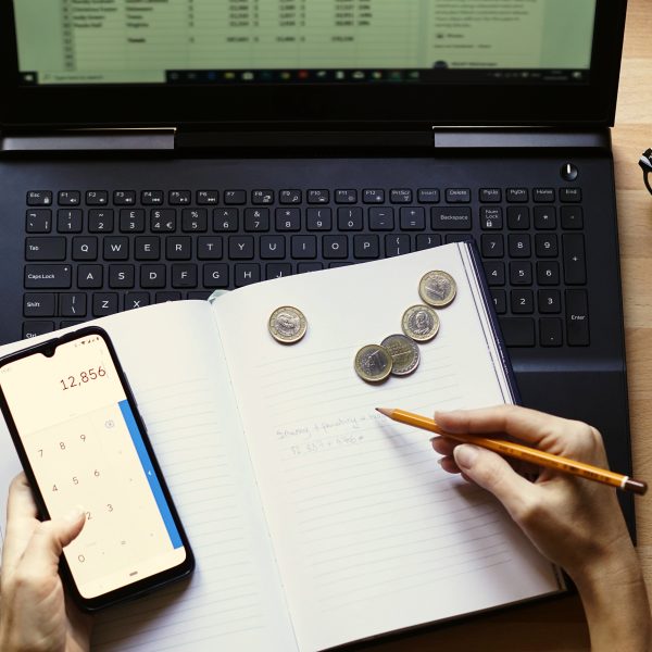 Closeup shot of an entrepreneur working from home on his personal finances and savings